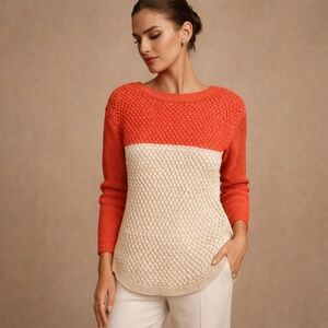 Parkhurst Women's Sweater - Orange and Cream